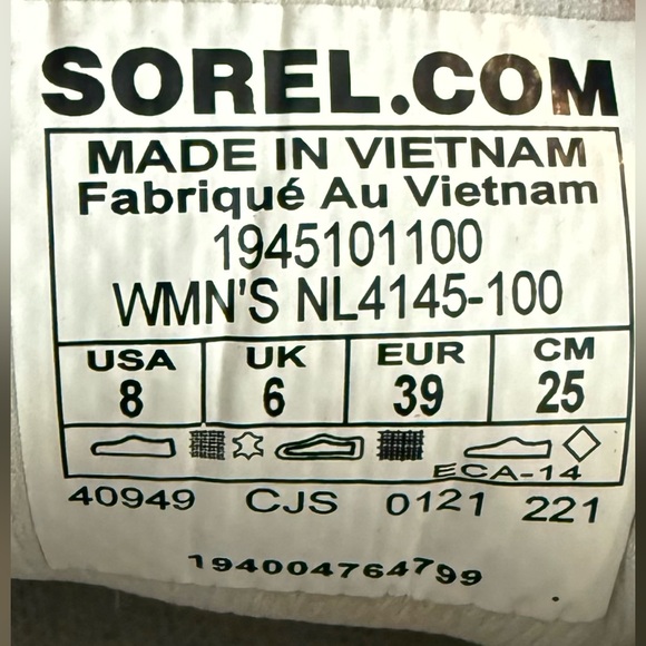 Sorel KINETIC RNEGD LACE SNEAKER Women’s Size 8 White - Picture 8 of 9